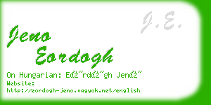 jeno eordogh business card